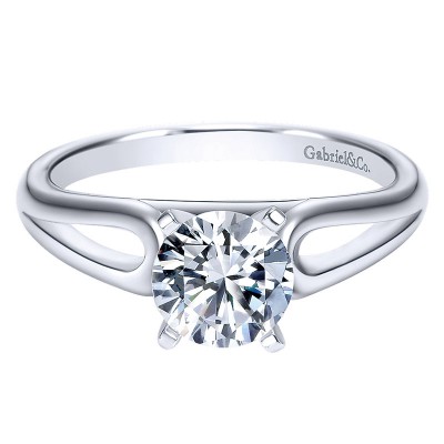 Engagement Ring 14k White Gold Solitaire