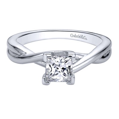 Engagement Ring 14k White Gold Solitaire