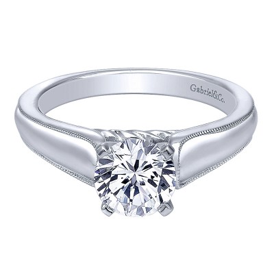 Engagement Ring 14k White Gold Straight