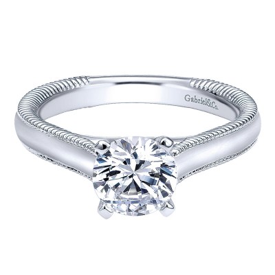 Engagement Ring 14k White Gold Straight