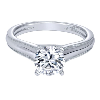 Engagement Ring 14k White Gold Straight