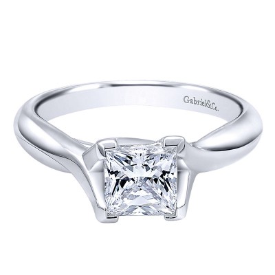 Engagement Ring 14k White Gold Straight