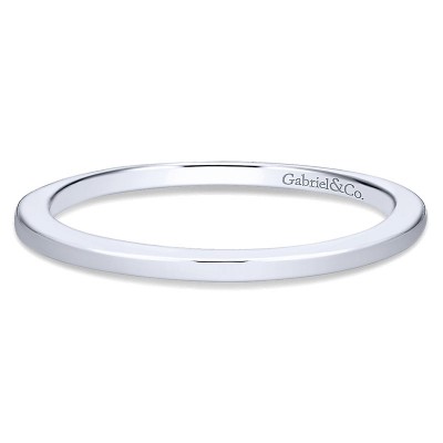 Wedding Band 14k White Gold Straight