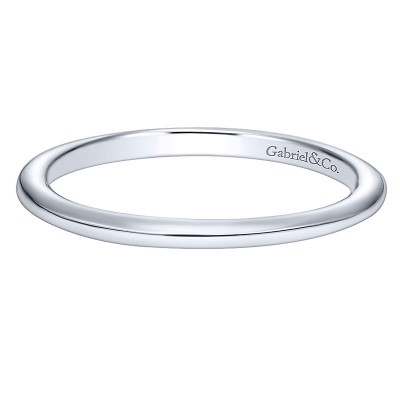 Wedding Band 14k White Gold Straight