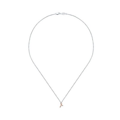 14k White/pink Gold Diamond Fashion Necklace