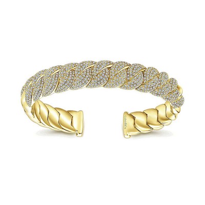 14k Yellow Gold Diamond Bangle