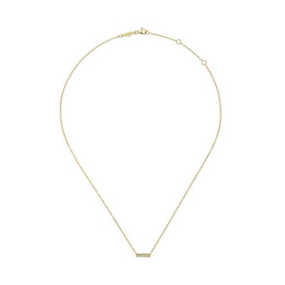 14k Yellow Gold Diamond Bar Necklace