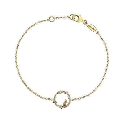 14k Yellow Gold Diamond Chain Bracelet