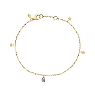 14k Yellow Gold Diamond Chain Bracelet