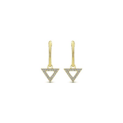 14k Yellow Gold Diamond Drop Earrings