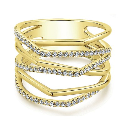 14k Yellow Gold Diamond Fashion Ladies' Ring