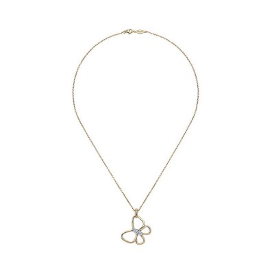 14k Yellow Gold Diamond Fashion Necklace