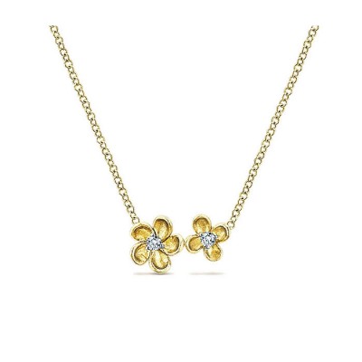14k Yellow Gold Diamond Fashion Necklace