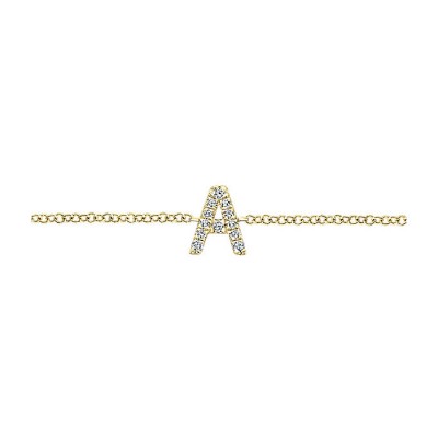 14k Yellow Gold Diamond Initial Bracelet