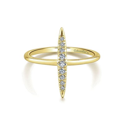 14k Yellow Gold Diamond Midi Ladies' Ring