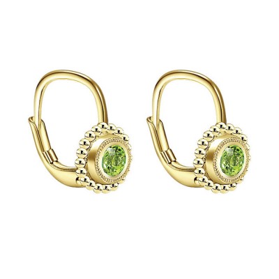 14k Yellow Gold Peridot Drop Earrings