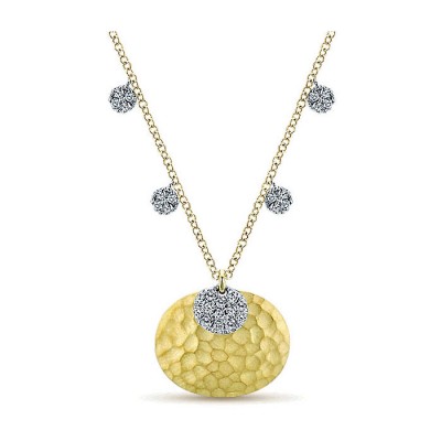 14k Yellow/white Gold Diamond Fashion Necklace