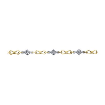 14k Yellow/white Gold Diamond Tennis Bracelet