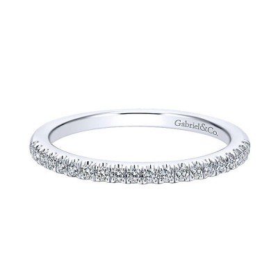 Wedding Band 18k White Gold Diamond Straight
