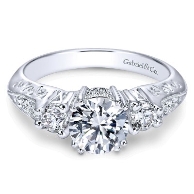Engagement Ring Platinum Diamond 3 Stones