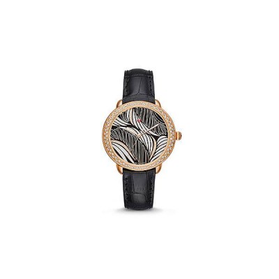 Serein 16 Diamond Rose Gold, Willow Diamond Dial Black Alligator Watch