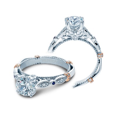 Verragio Prong-Set Diamond Engagement Ring With Sapphire Accents
