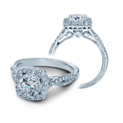 Verragio Twist Shank Halo Diamond Engagement Ring