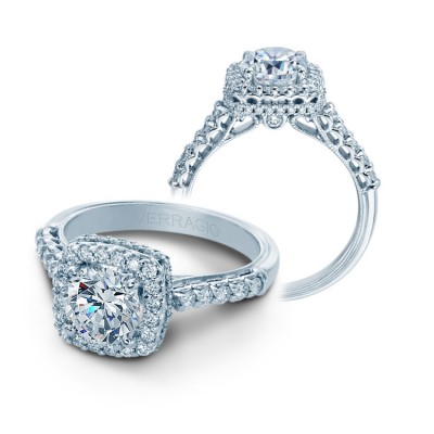 Verragio Pave Halo Diamond Engagement Ring