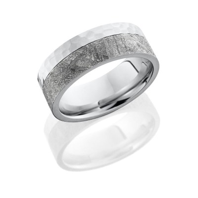 Lashbrook Cobalt Chrome 8mm Flat Band With 5mm Meteorite On Edge CC8F15EDGE/METEORITE