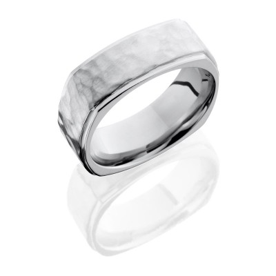 Lashbrook Cobalt Chrome 8mm Flat, Square Band With Grooved Edges CC8FGESQ