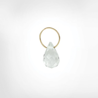 White Topaz High Faceted Drop