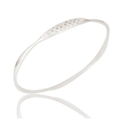 Madison Bangle Bracelet In Reclaimed Sterling Silver