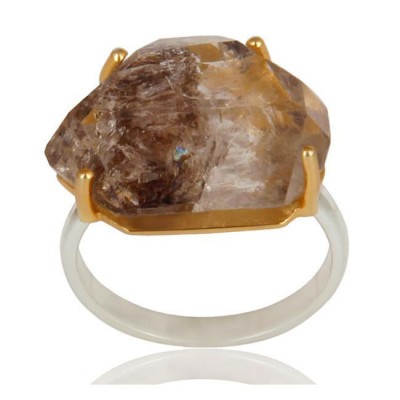 Herkimer Diamond Ring In Mixed Metal