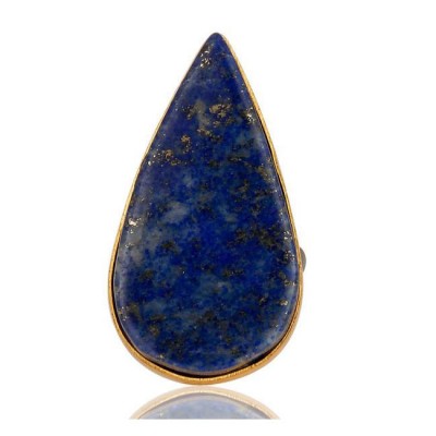 Lapis Statement Ring In Mixed Metal