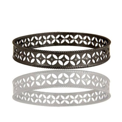 Olivia Bangle Bracelet In Oxidized Reclaimed Sterling Silver