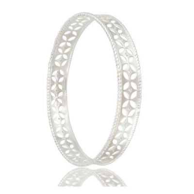 Olivia Bangle Bracelet In Reclaimed Sterling Silver