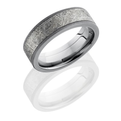 Lashbrook Titanium 7mm Flat Band With 5mm Meteorite PF7F15/METEORITE