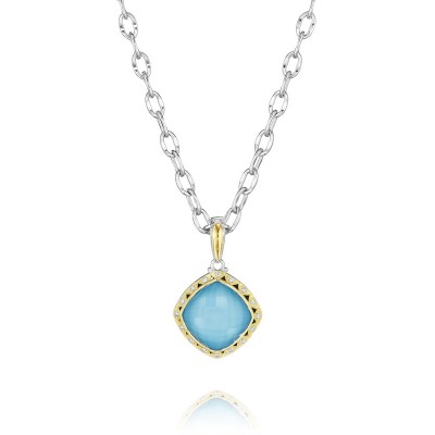 Tacori Barbados Blue Pave Crescent Solitaire Pendant