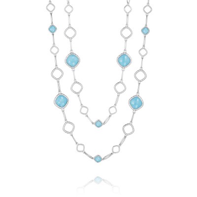 Tacori Barbados Blue Double Cascading Gem Link Necklace