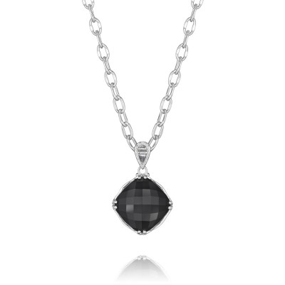 Cushion Cut Gem Pendant featuring Black Onyx
