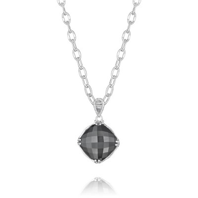 Cushion Cut Gem Pendant featuring Hematite