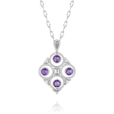 Tacori Lilac Blossoms Petite Silver Crescent Bloom Necklace