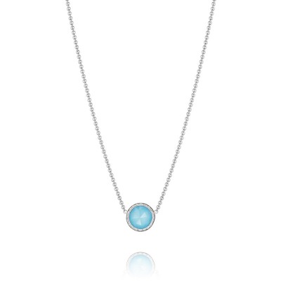 Floating Bezel Necklace featuring Neo-Turquoise