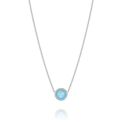 Floating Bezel Necklace featuring Neo-Turquoise