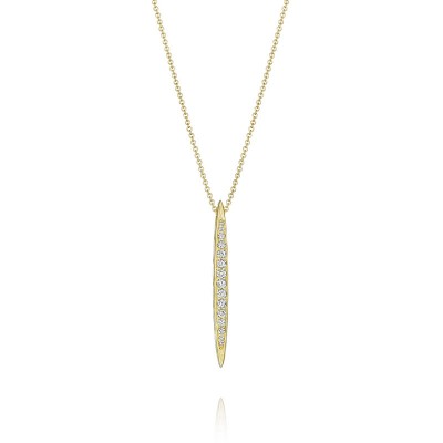 Pavé Surfboard Pendant in Yellow Gold
