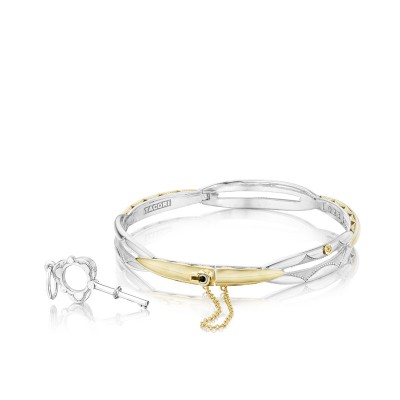 Promise Bracelet Round, Yellow Gold and Silver