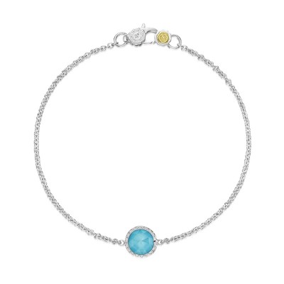 Petite Floating Bezel Bracelet featuring Neo-Turquoise