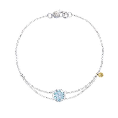 Petite Split Chain Bracelet featuring Sky Blue Topaz