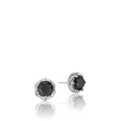 Crescent Crown Studs featuring Black Onyx