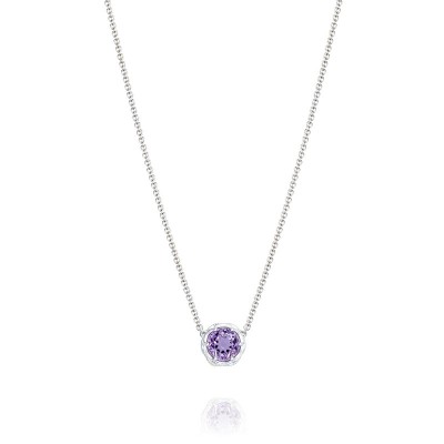 Crescent Station Necklace featuring Amethyst